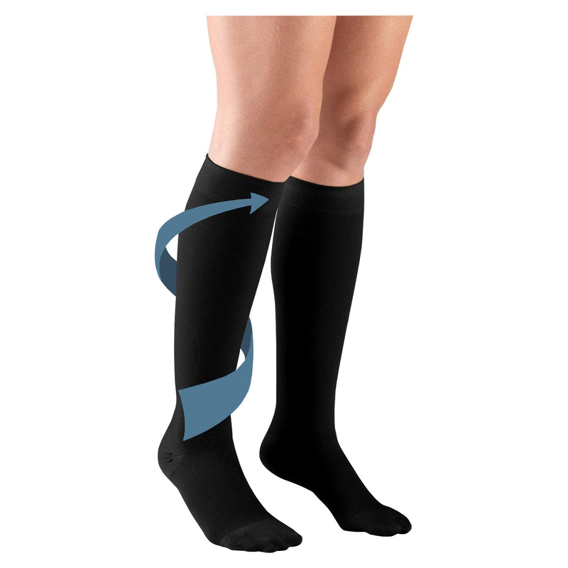 [Australia] - Truform HMNA 9808 Compression Stockings, Regular 15-20 mmHg, Below Knee BK, Men or Women, Closed Toe, Black, 3X-Large 3X-Large (Size F) 