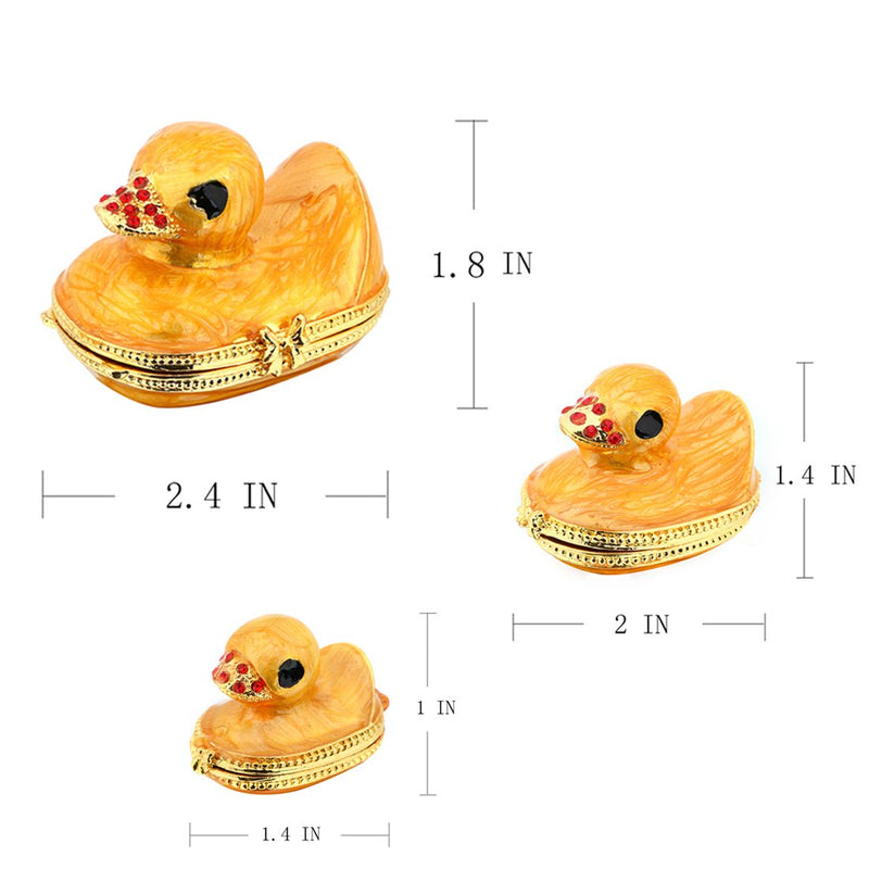 [Australia] - Family Duck Trinket Box Easter Day Gifts for Her for Him Birthday Gifts for Women Fine Pewter Boxes Jeweled Small Box with Crystal Decor Jewelry Holder Organizer Trinket Boxes Hinged (duck) 