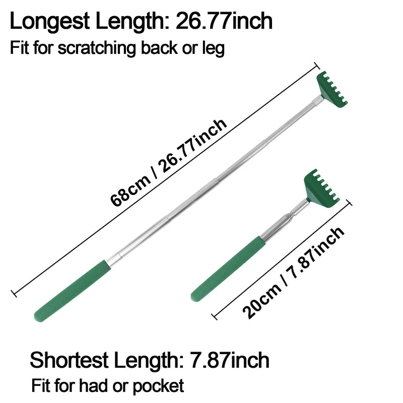 [Australia] - PHINGEER Back Scratchers, Portable Extendable Back Scratcher, Back Massager Metal with Telescopic Handle for Head Back Legs and Other Tickling Massage (Dark Green) 