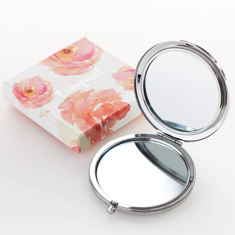 [Australia] - Rejoice In The Lord Always Compact Folding Mirror 2x Magnification Ultra Portable for Purses/Travel, Philippians 4:4 Bible Verse, Inspirational Gift Women Ladies Retreats Weddings Showers Rejoice 