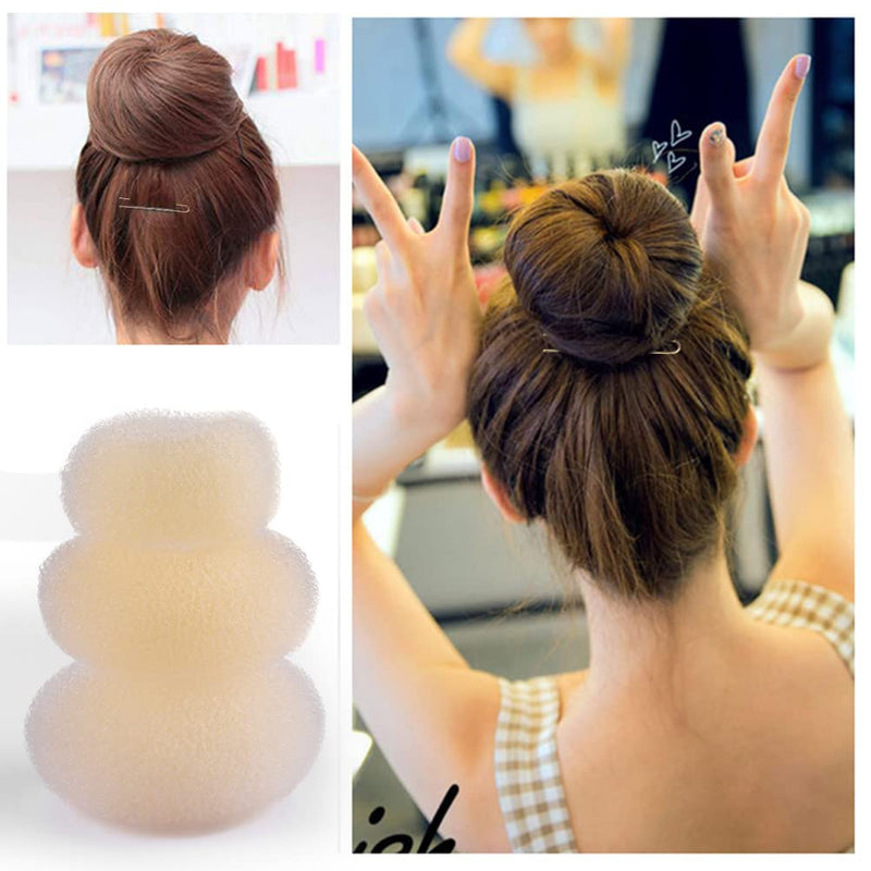 [Australia] - 6 Pcs Hair Donut Hair Doughnut Bun Doughnut Blonde Donut Bun Rings Bun Maker Set with 20 Pcs U-Shaped Hair Pins for Girls Kids and Women Bronze 