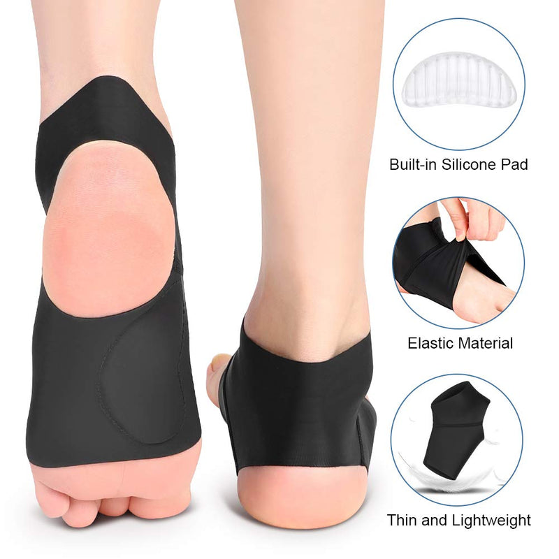 [Australia] - Arch Support Brace, Ankle Sleeve with Arch Support Ankle Protector Wrap with Gel Pads for Plantar Fasciitis, Heel Spurs, Feet Pain, Flat Arches Pain Relief, Fits Men and Women(1 Pair) 