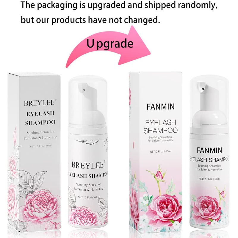 [Australia] - Eyelash Extension Cleanser 60ml +Mascara Wand+ Brush Eyelid Foaming Cleanser,Eyelash Wash and Lash Bath for Extensions,Paraben & Sulfate Free,Makeup Remover,Salon and Home use（60ml/2fl.oz） 60 ml (Pack of 1) 
