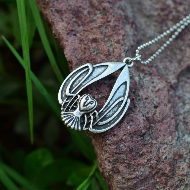 [Australia] - HAQUIL Owl Jewelry Celtic Owl Pendant Chain Necklace for Men and Women 2 