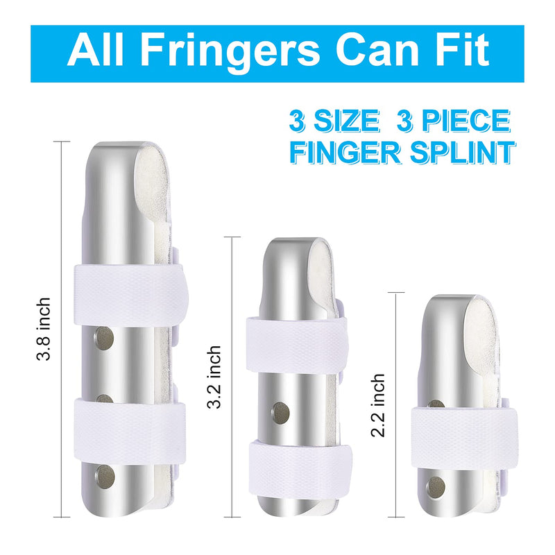 [Australia] - Finger Splint, Sopito 3PCS Finger Support Brace Finger Stabilizer for Broken Fingers Straightening Arthritis Knuckle Immobilization 