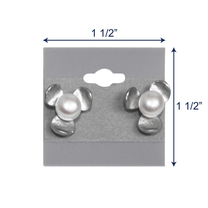 [Australia] - Mooca Plain 1.5" x 1.5" Gray Hanging Earring Cards Earring Card Holder, Earring Display Cards for Ear Studs, Velvet Plastic Display Earring Card Holder for Jewelry Accessory Display, 100 Pieces 