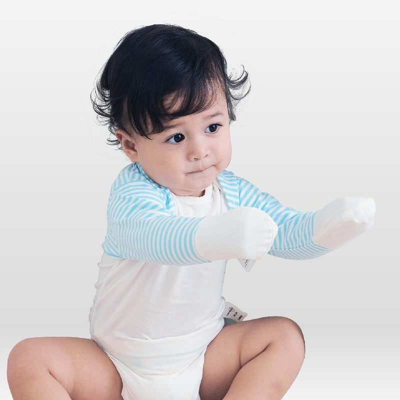 [Australia] - Edenswear Zinc-Infused Mitten Sleeves for Kids with Eczema 18 Months Blue 