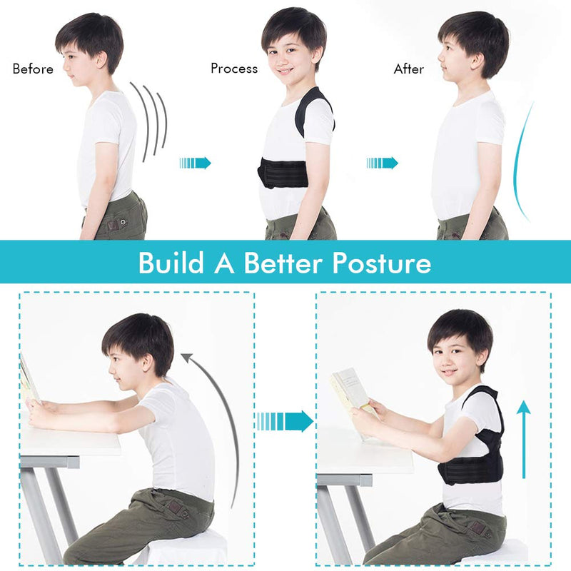 [Australia] - Posture Corrector for Kids, Upper Back Posture Brace for Teenagers Under Clothes Spinal Support to Improve Slouch, Prevent Humpback, Relieve Back Pain Large (Pack of 1) 