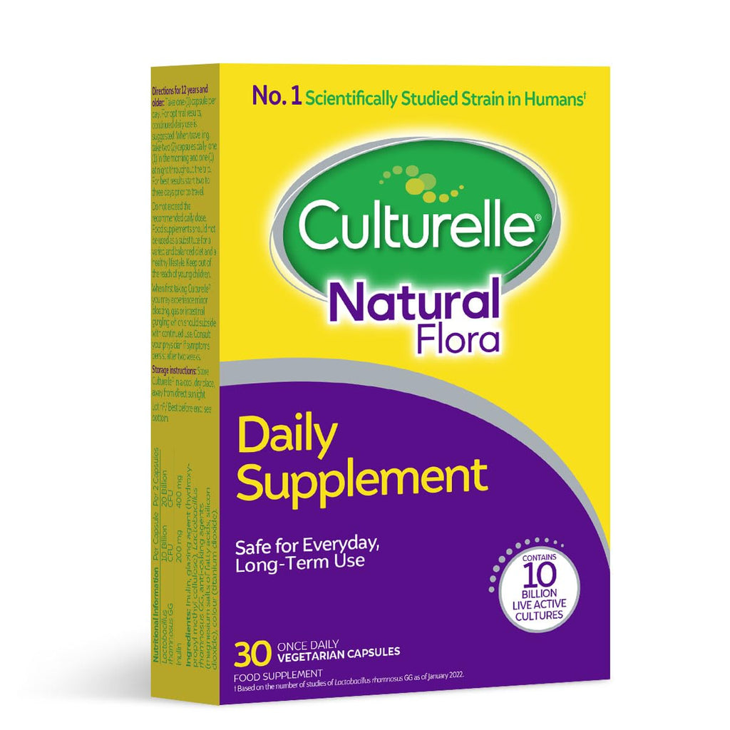 [Australia] - Culturelle� Natural Flora � Daily Probiotic Supplement - 30 Vegetarian Capsules - 10 Billion live Bacterial Cultures - Lactobacillus rhamnosus GG strain - Gluten Free 