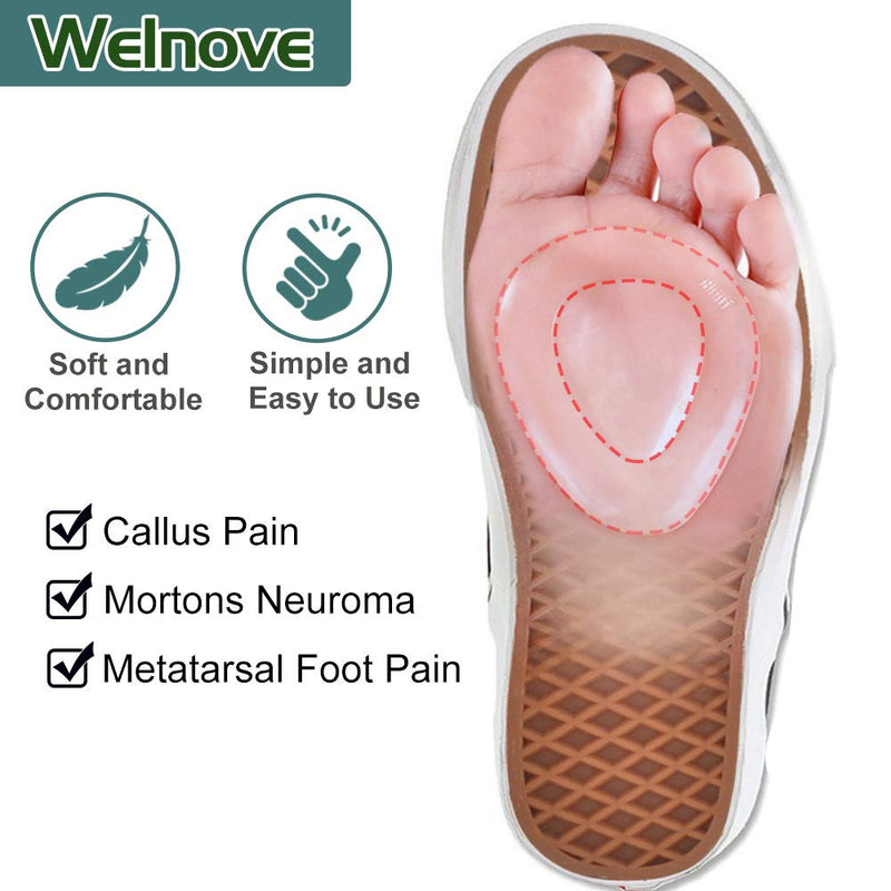 [Australia] - Welnove 10Pcs Metatarsal Pads Self-Sticking Ball of Foot Cushions Adhere to Shoes Anti-Slip Forefoot Cushions for Mortons Neuroma,Foot Sore(Forefoot Pads) 