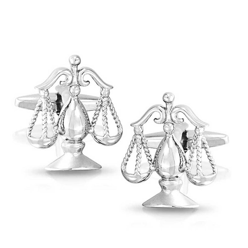 [Australia] - Bling Jewelry Attorney Legal Judge Lawyer Scales of Justice Libra Shirt Cufflinks for Men Executive Silver Tone Stainless Steel Hinge Bullet Back 