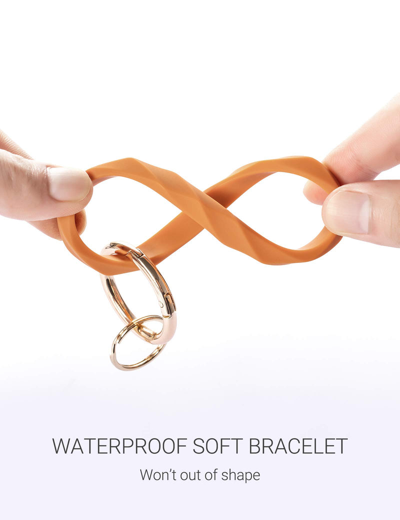 [Australia] - Mymazn Silicone Bangle Key Ring Bracelet Keychain holder for Women Girls Gift Wristlet Round Keyring 6 Pack 