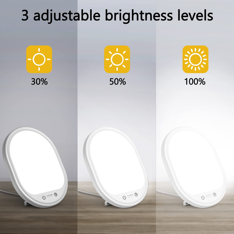 [Australia] - SAD Lamp, SAD Light Therapy Lamp, 10000 Lux Portable Daylight Lamp Sad Lamps for Depression with 3 Adjustable Brightness Levels, Touch Control, 4 Timer Settings 