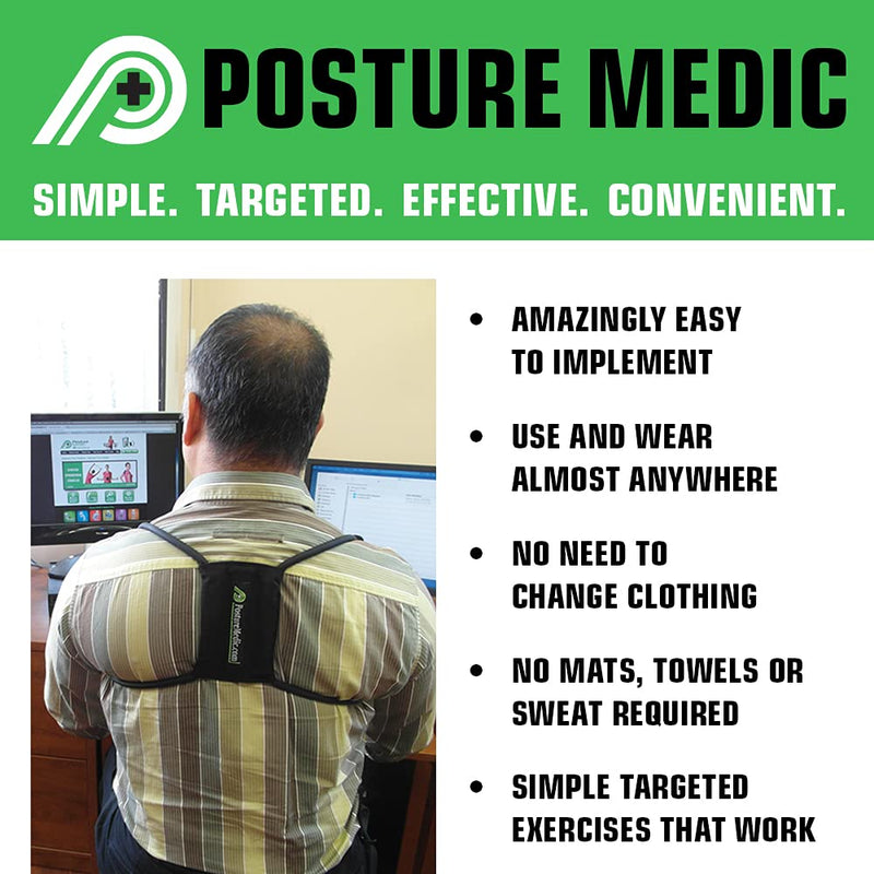 [Australia] - Posture Medic Dynamic Posture Brace for Neck, Upper and Lower Back - Long-Term Posture Correction Tool, Unlike Static Posture Correctors That Just Yank Shoulders Back, Large Plus Strength, Silver Large (Pack of 1) Large Silver Plus Strength 