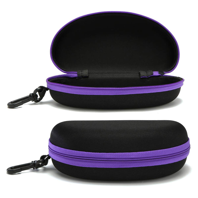 [Australia] - Sunglasses Case,(3 Pack) Portable Travel Zipper Eyeglasses Frame glasses Case Hook For Mens and womens Black,blue and Violet 