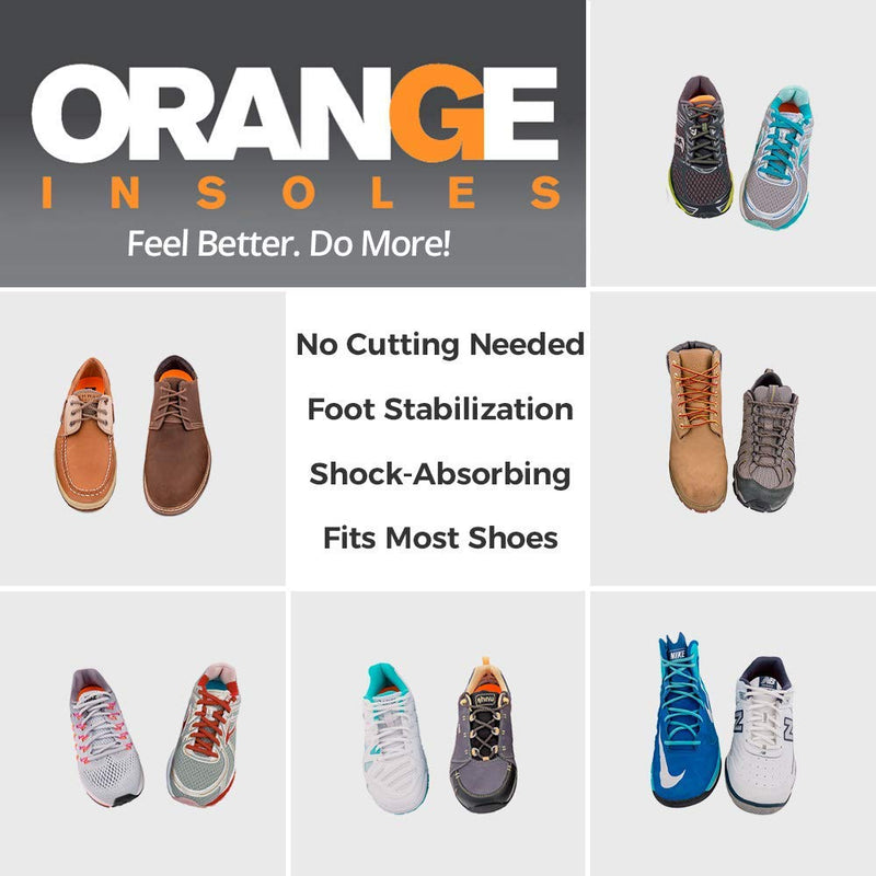 [Australia] - Orange Full Length E Fits Men's Shoe 8-8.5, Women's 9.5-10 Uses a Heel Cup, Contoured Medial Arch,and Metatarsal pad to Help with Better Alignment and Weight Distribution Size E - Men's 8-8.5 / Women's 9.5-10 - Unisex 