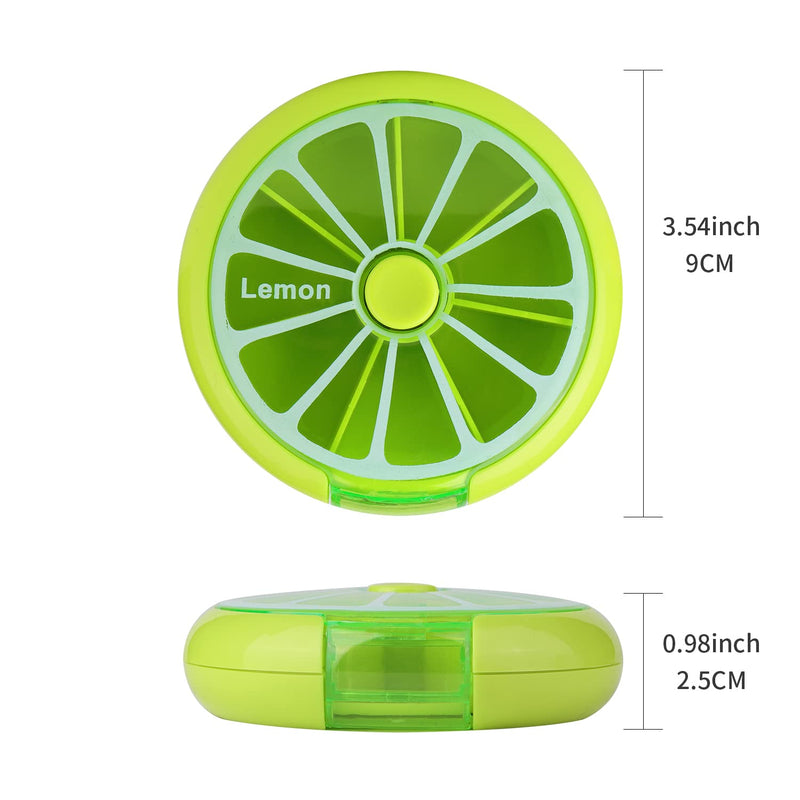 [Australia] - Creative Portable Mini 7 Day Weekly Circular Shape Rotary Cute Fruit Style Pill Storage Case Box（Multicolor） Multicolor 