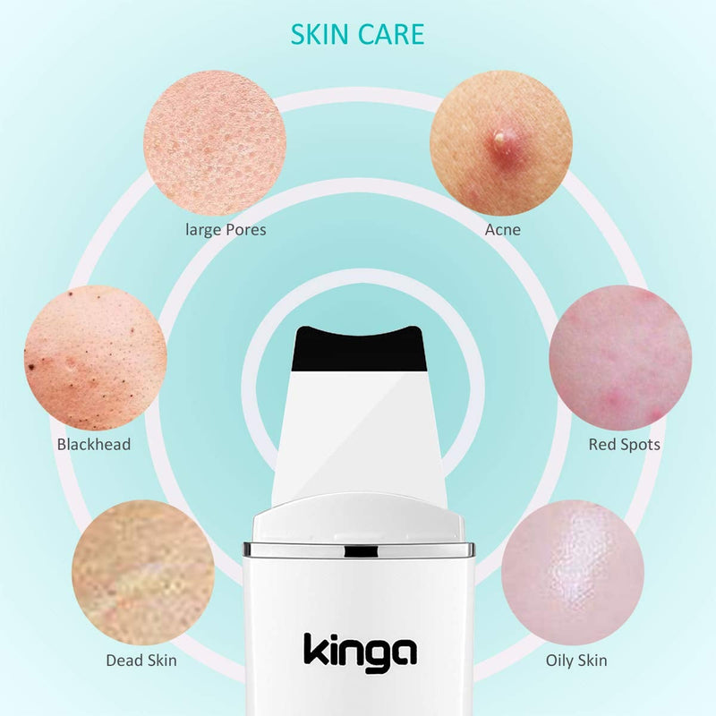 [Australia] - Skin Scrubber KINGA Facial Spatula Facial Cleansing Brush Comedones Extractor Blackhead Remover Pimple Cleanser Facial Dirty Exfoliator Upgraded design 4 in 1 Home Cleansing device Deep Cleaning 1 Count (Pack of 1) 