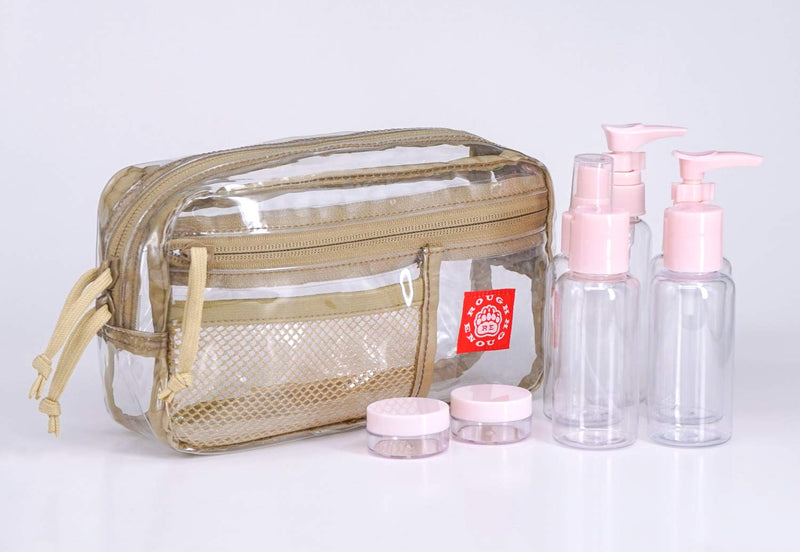 [Australia] - Rough Enough TSA Approved Toiletry Bag Clear Cosmetic Makeup Bag Organizer Pouch with Zipper for Travel Toiletries Accessories Essentials Airport 