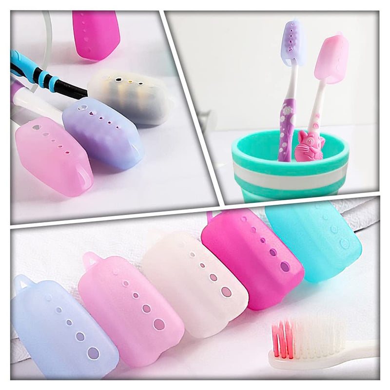 [Australia] - 15 Pcs Toothbrush Cover Caps Silicone Toothbrush Head Covers Toothbrush Protective Cases for Travel and Home 