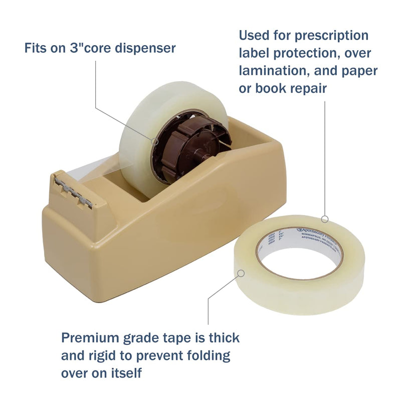 [Australia] - Apothecary Products Precision & Packaging Tape | For Labels on Dispenser Containers | 1 in Width | 72 Yards Length 