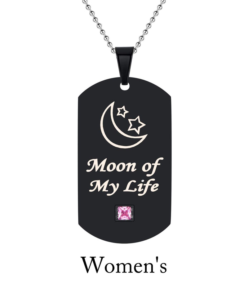 [Australia] - SunnyHouse Jewelry His & Hers Matching Set Couple Pendant Necklace My Sun and Stars Moon of My Life Dog Tag in a Gift Box A Pair 