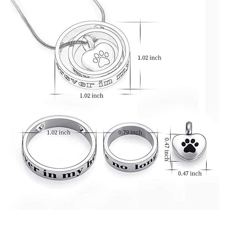 [Australia] - Two Circled with Heart Cremation Charm Pendant Stainless Steel Memorial Urn Necklace Ashes Holder Urn Keepsake Jewelry Mom 