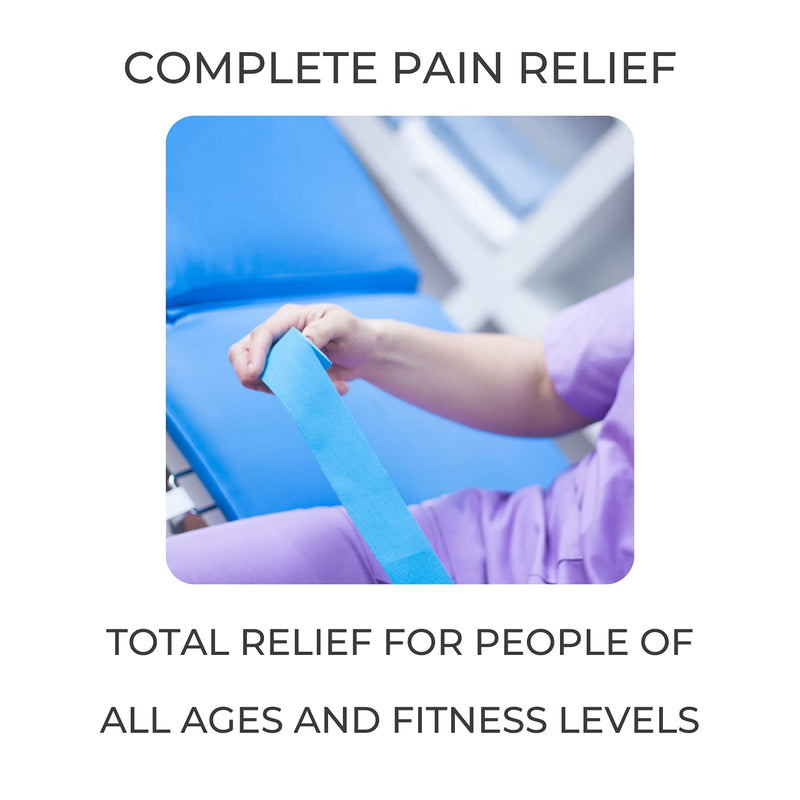 [Australia] - Kinesiology Sports Tape Blue | 5m Roll of Muscle Support Tape | Water Resistant & Hypoallergenic | Flexible & Durable | Improve Mobility & Circulation 