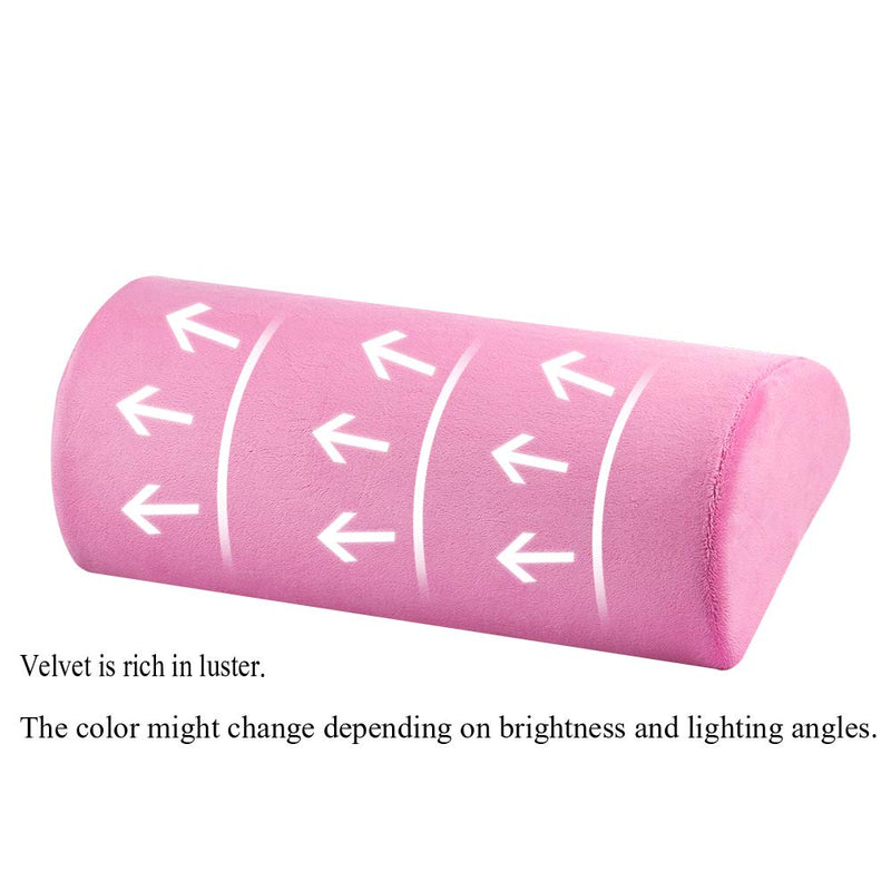 [Australia] - YANGHX Memory Foam Bolster Pillow for Neck Back Lumbar Spine Knee Pain Relief Pillow Support Half-Moon (PINK) Pink 