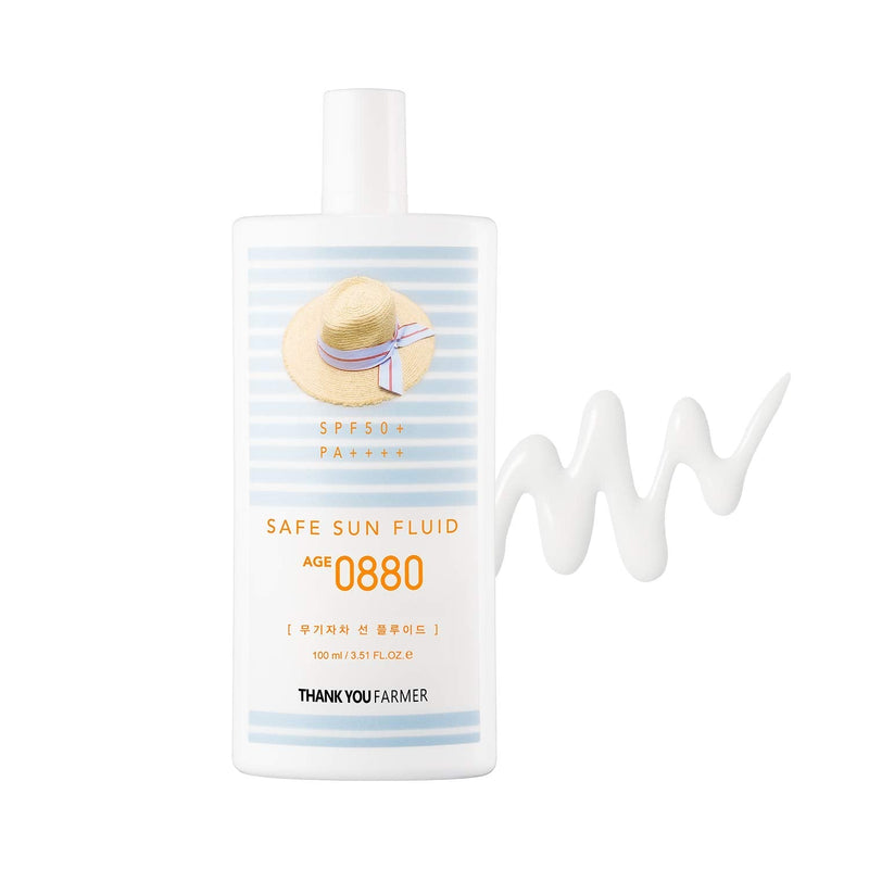 [Australia] - Thankyou Farmer Safe Sun Fluid AGE 0880 SPF50+ PA++++ (100ml 3.51fl oz) Reef Safe, Face & Body, Sensitive Skin 