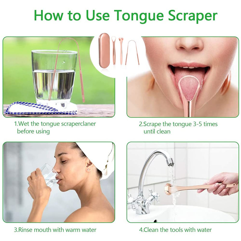 [Australia] - 3 Pcs Tongue Cleaner Scraper Set Great Tongue Cleaner Oral Care Kit Tongue Scrapers Cleaner for Tongue Cleaning Optimal Oral Hygiene 