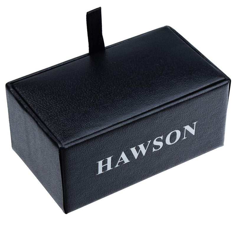 [Australia] - HAWSON Button Cover Cufflinks Finished in Round Carbon Fiber for Men's Normal Shirt black and silver 