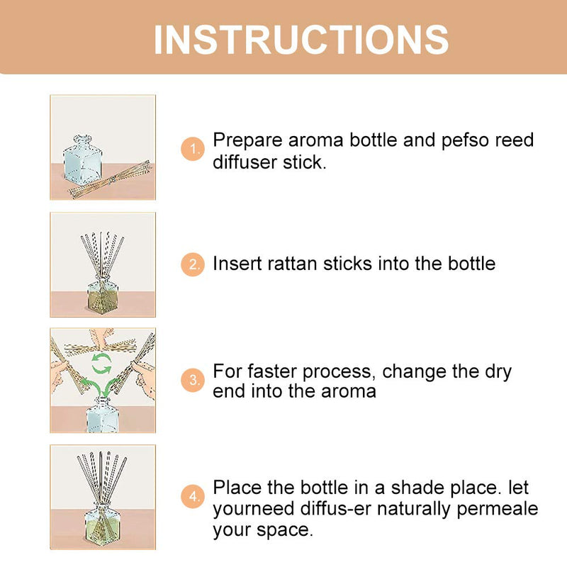 [Australia] - HOSSIAN Reed Diffuser Sticks - Wood Rattan-Reed Sticks -Diffuser Glass Bottles-Diffuser Refills- Spa-Aromatherapy (7''18cm) 7''18cm 