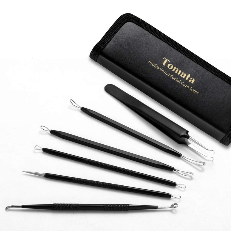 [Australia] - Tomata Blackhead Remover Comedone Extractor - (6 Piece Kit) - Professional Stainless Pimples Comedone Extractor Removal Tool 