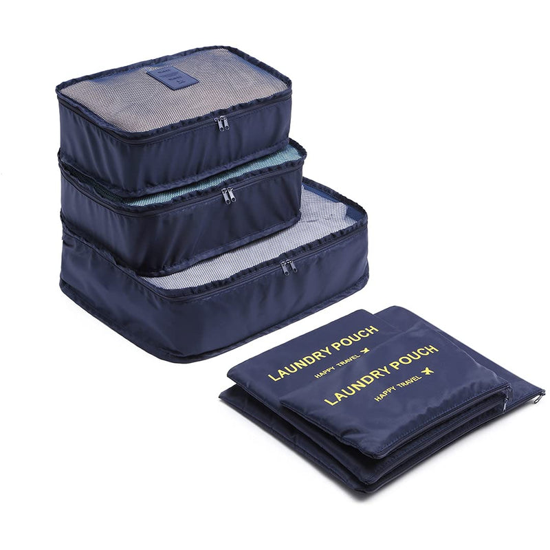 [Australia] - Oak & Tea Travel Organiser-Set of 6 Packing Cubes Packing Bags Luggage Organiser Value Set for Travel Home Storage (NAVY) Navy 