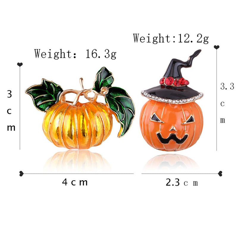 [Australia] - malyunin Pack of 2 Enamel Pumpkin Brooch Pins Set Lapel Pin for Women Girls Black Witch Broaches Style #1 