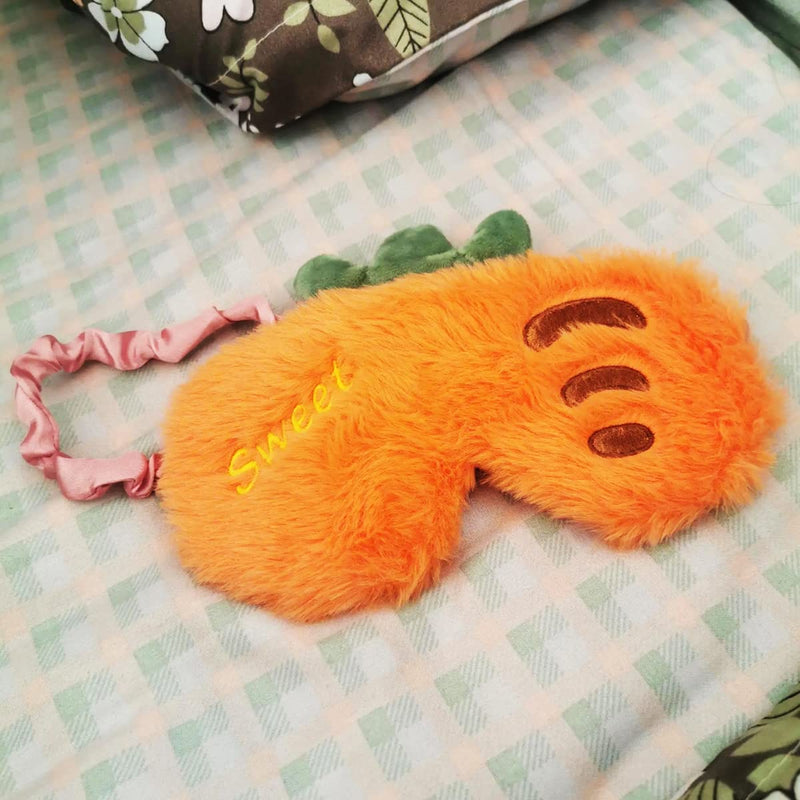 [Australia] - 2 Pcs Plush Fluffy Sleep Eye Mask Cute Cartoon Vegetable Sleep Eye Mask Elastic Sleep Eye Mask for Travel Office Home Sleeping 