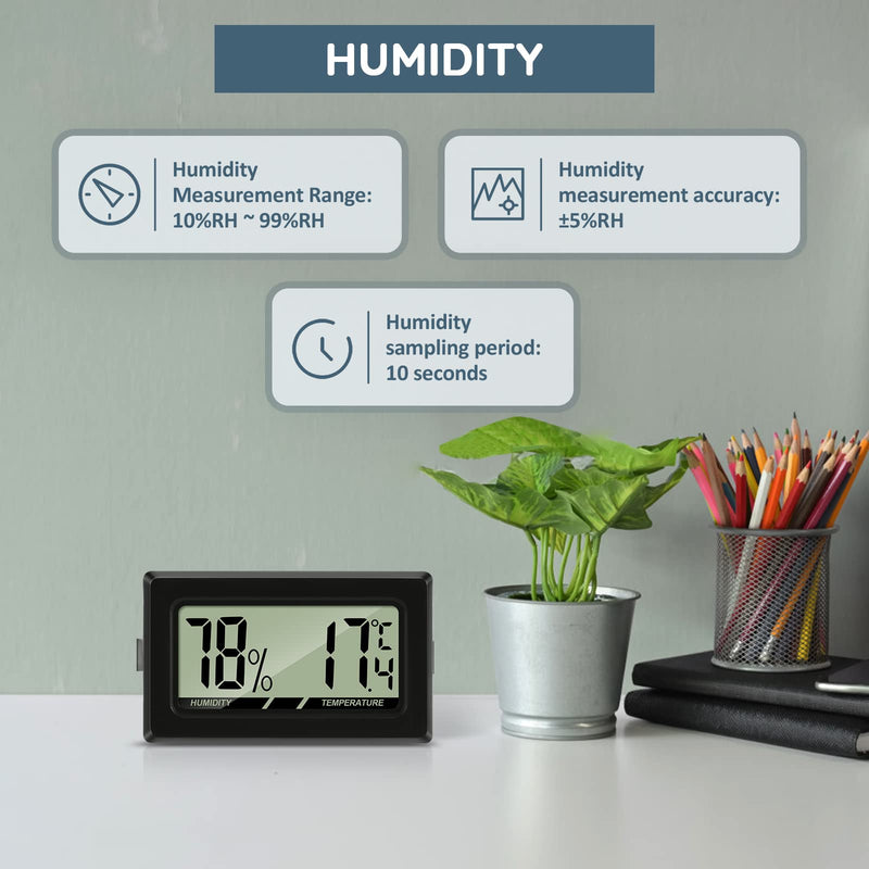 [Australia] - Thlevel LCD Digital Thermometer Hygrometer Temperature Humidity Meter Gauge Thermometer for Greenhouse, Cars, Home, Office (4PCS) 4pcs 