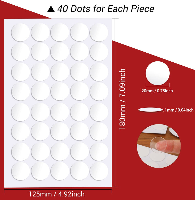 [Australia] - Surard Adhesive Putty, 280 Pcs 20mm/0.79” Removable Sticky Dots, Double Sided Removable Clear Mounting Round Reusable Tacky Tack Transparent Stickers Glue Tape for Hanging Pictures Posters on Wall 