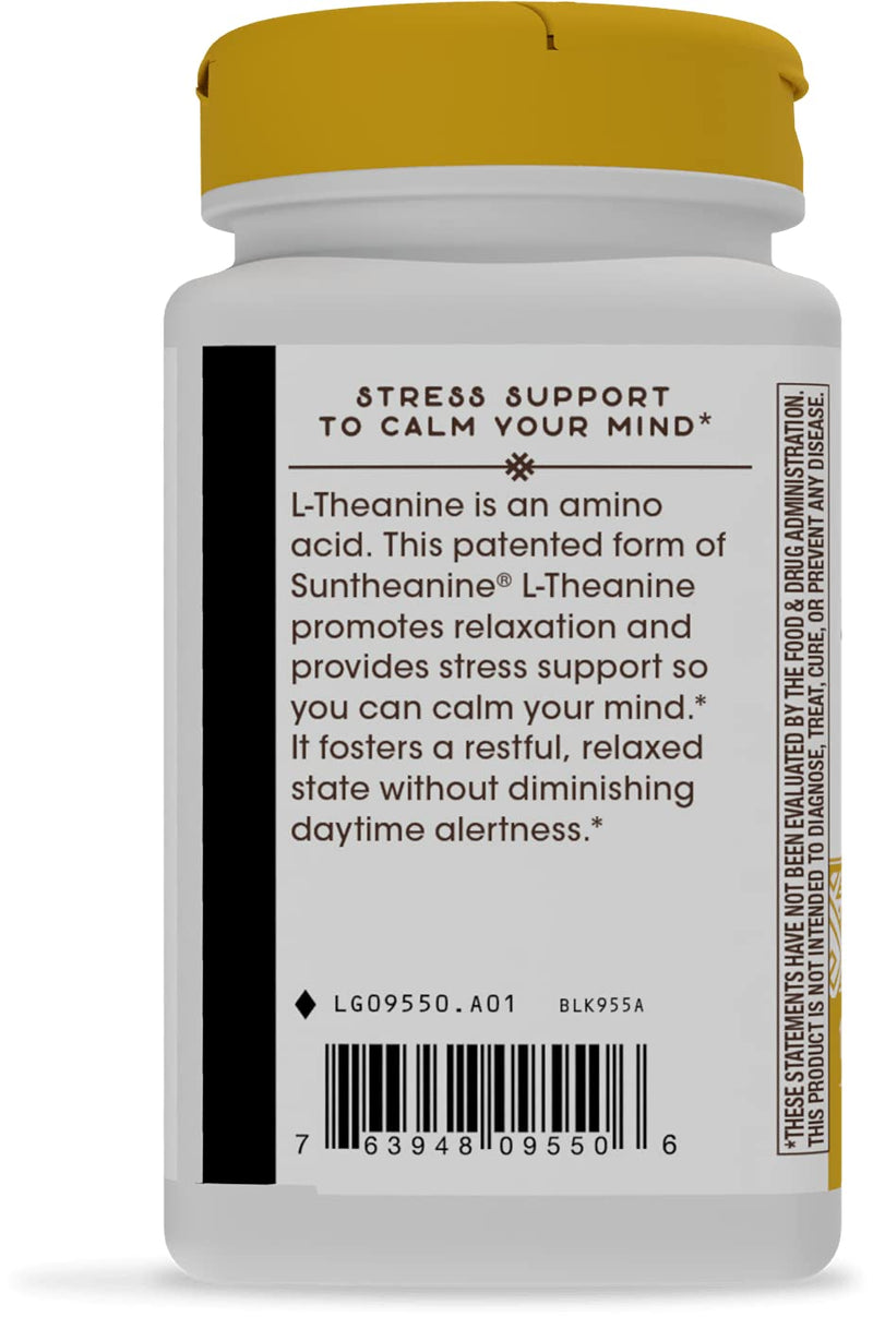 [Australia] - Nature's Way L-Theanine, Suntheanine Brand, Patented Amino Acid, 200 mg Potency, 180 Capsules 180 Count (Pack of 1) 