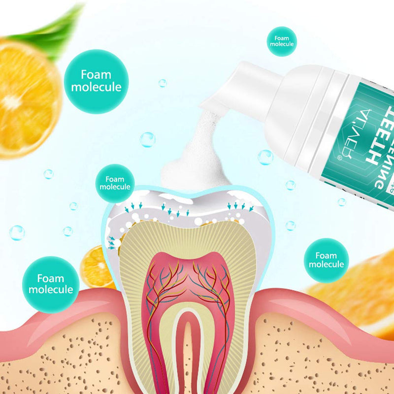 [Australia] - Teeth Whitening Toothpaste, 2 Pack Citrus Baking Soda Toothpaste, Foam Whitening Toothpaste, Ultra-fine Mousse Foam Deeply Cleaning Gums, Stain Removal, Natural Mouth Wash Water Mint 2.11 Fl Oz (Pack of 2) 