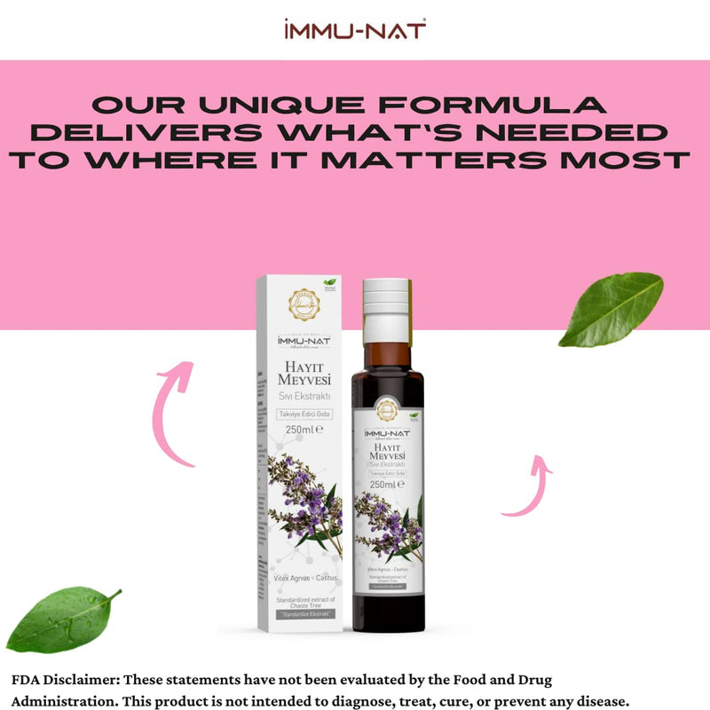 [Australia] - Immu-nat Standardized Extract of Chaste Tree Berry Vitex Liquid Herbal Extract, PMS, Women's Natural Menopause Support, Relief for Hot Flashes, Alcohol Free (8.50oz) 