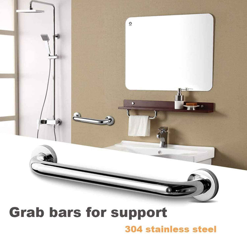 [Australia] - 2 Pack Anti Slip Safety Support Stainless Steel Grab Rails-12 Inch Stainless Steel Grab Bars for Bathroom, Hand Rails for Handicap, Elderly, Disabled, Senior 12" 