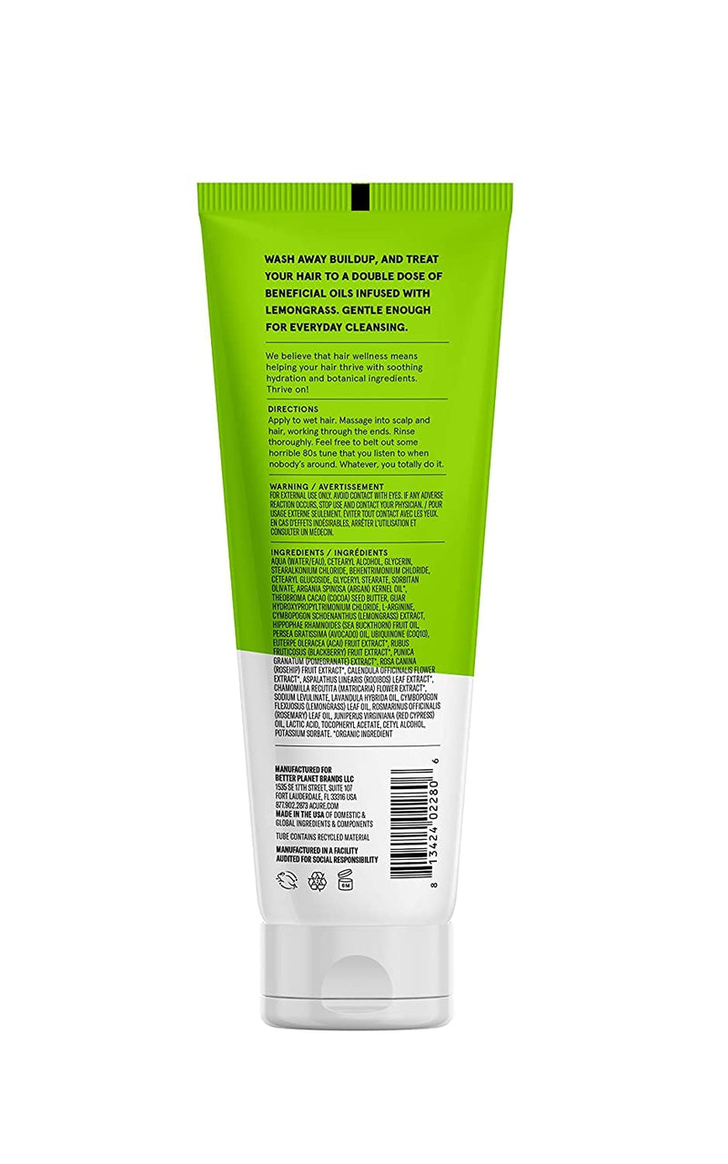 [Australia] - Acure Curiously Clarifying Conditioner & Argan Gently Cleanses, Removes Buildup, Boost Shine & Replenishes Moisture Lemongrass 8 Fl Oz 