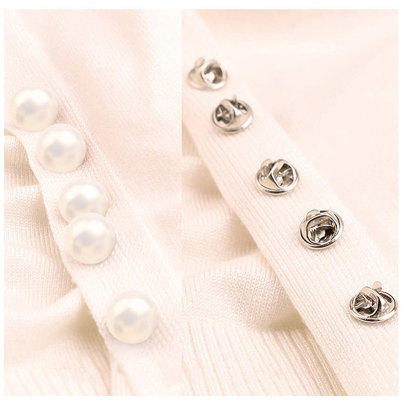 [Australia] - Joyci 10-Pack Women Shirt Brooch Lapel Pins Safety Novelty Cardigan Sweater Decorate Buttons Buckle Tie Tacks Pin Back Clutch C Dream White 