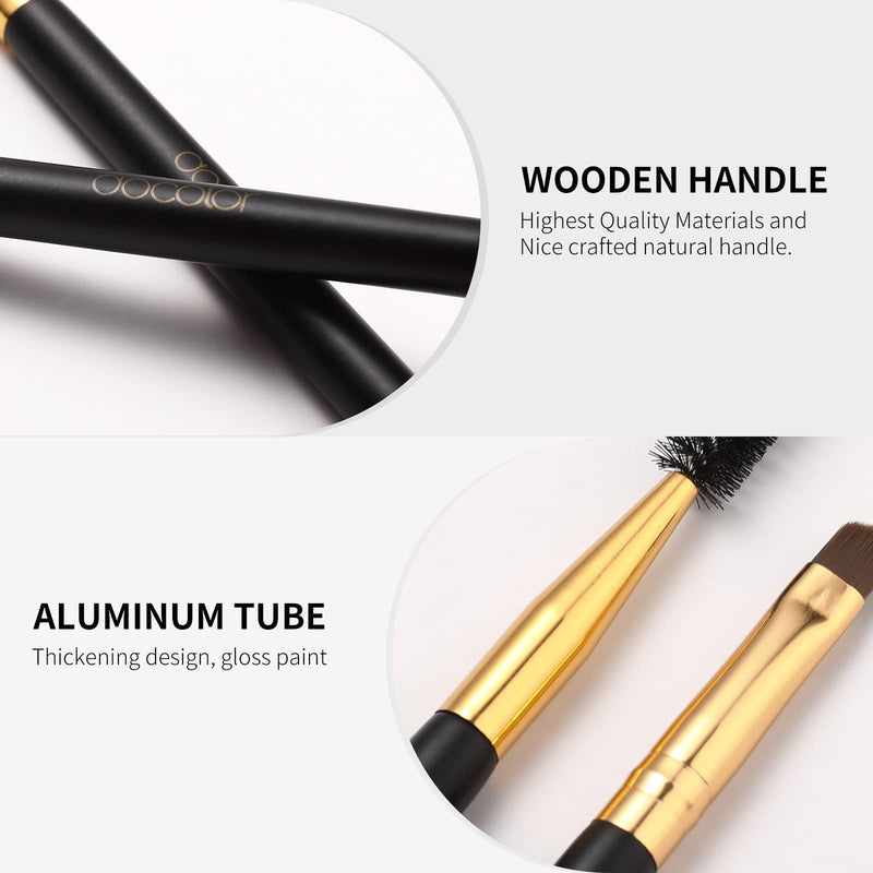 [Australia] - Docolor Eyebrow Brush Duo Eyebrow Spoolie 3Pcs Professional Angled Eye Brow Brush Perfect for Lining and Shaping Brows, Spoolie for Brows or Lashes Black 3PCS,Black 