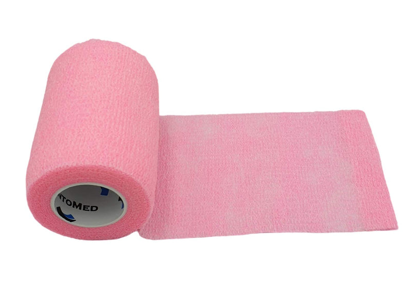[Australia] - PintoMed - 10 x Rose - Cohesive Bandage Stretched 10 Rolls x 7.5cm x 4.5m Self-Adhesive Flexible Bandages, First Aid Sports Wrap Bandages - Pack of 10 