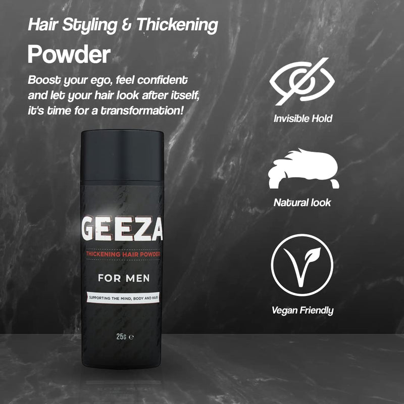 [Australia] - Geeza Hair Volume Powder, Hair Styling Products for Men Instant Volume Probably the Best Thickening and Styling Products in the World Strong Hold Grease Free Easily Washable and Reworkable 25g 