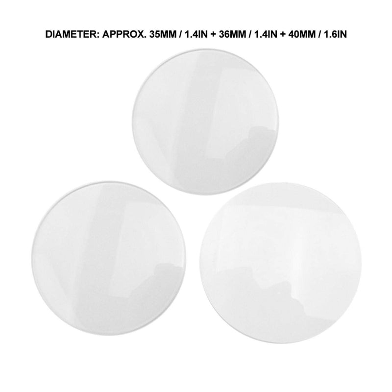 [Australia] - 3pcs Single Dome Watch Glass Part,35/36/40mm,Replacement Round Transparent Watch Glass,Super Clear Lens,for Watchmakers and Watch Repairing Workers Protector 35mm 36mm 40mm watch part Tool Kit 