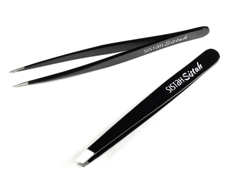 [Australia] - Sistah Sistah 2pc Professional Tweezer Set Slanted & Pointed 